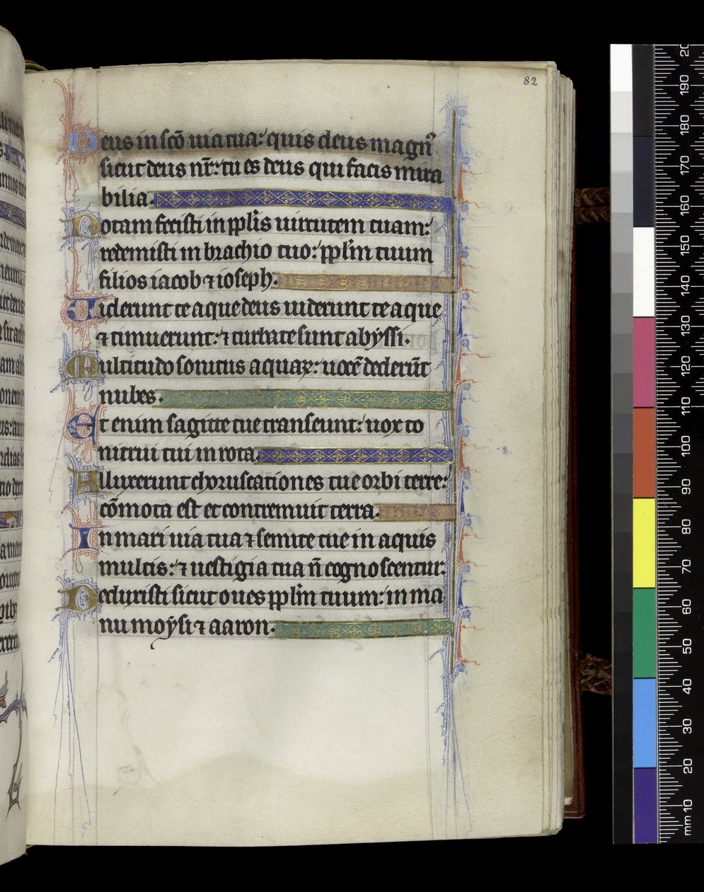 MS 300 f.82r, från Psalter and Hours of Isabella of France, Paris, c.1265-70 (penna & bläck och tempera på pergament) av French School