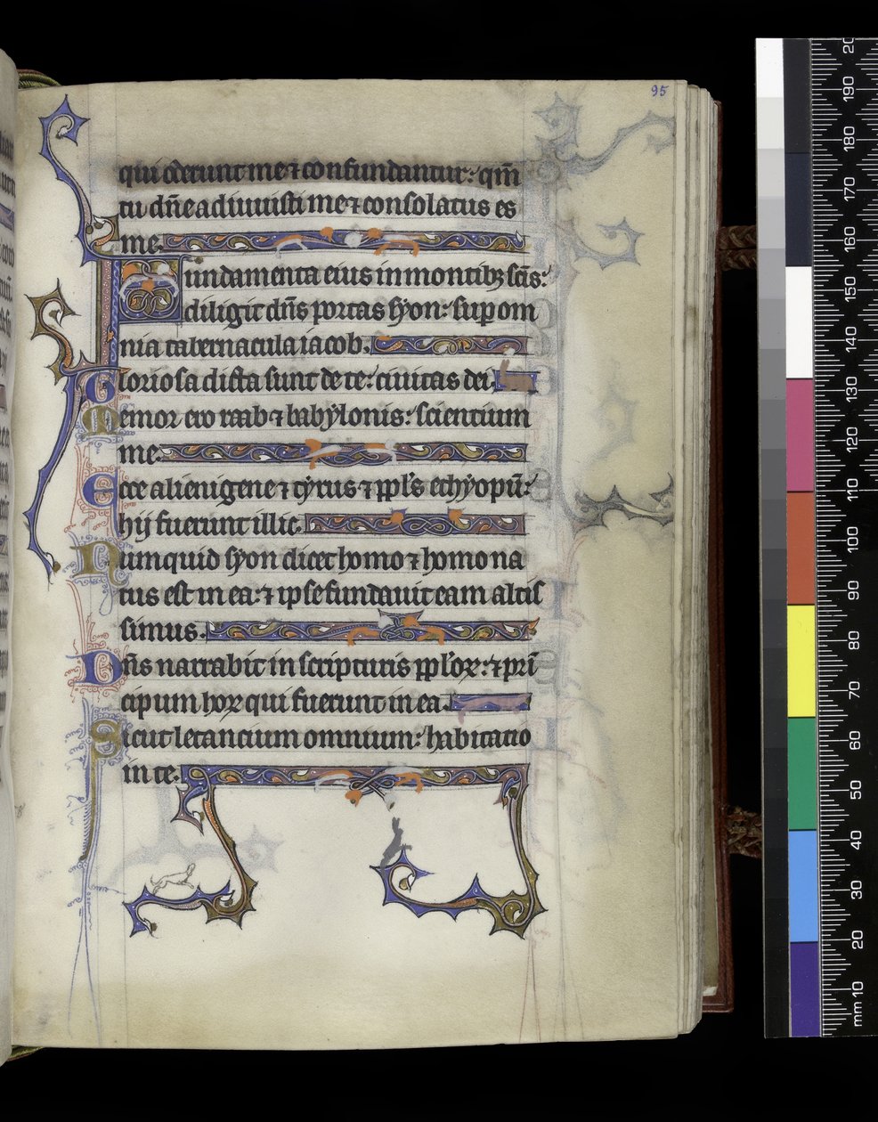 MS 300 f.95r, folio från Psalter and Hours of Isabella of France, Paris, c.1265-70 av French School