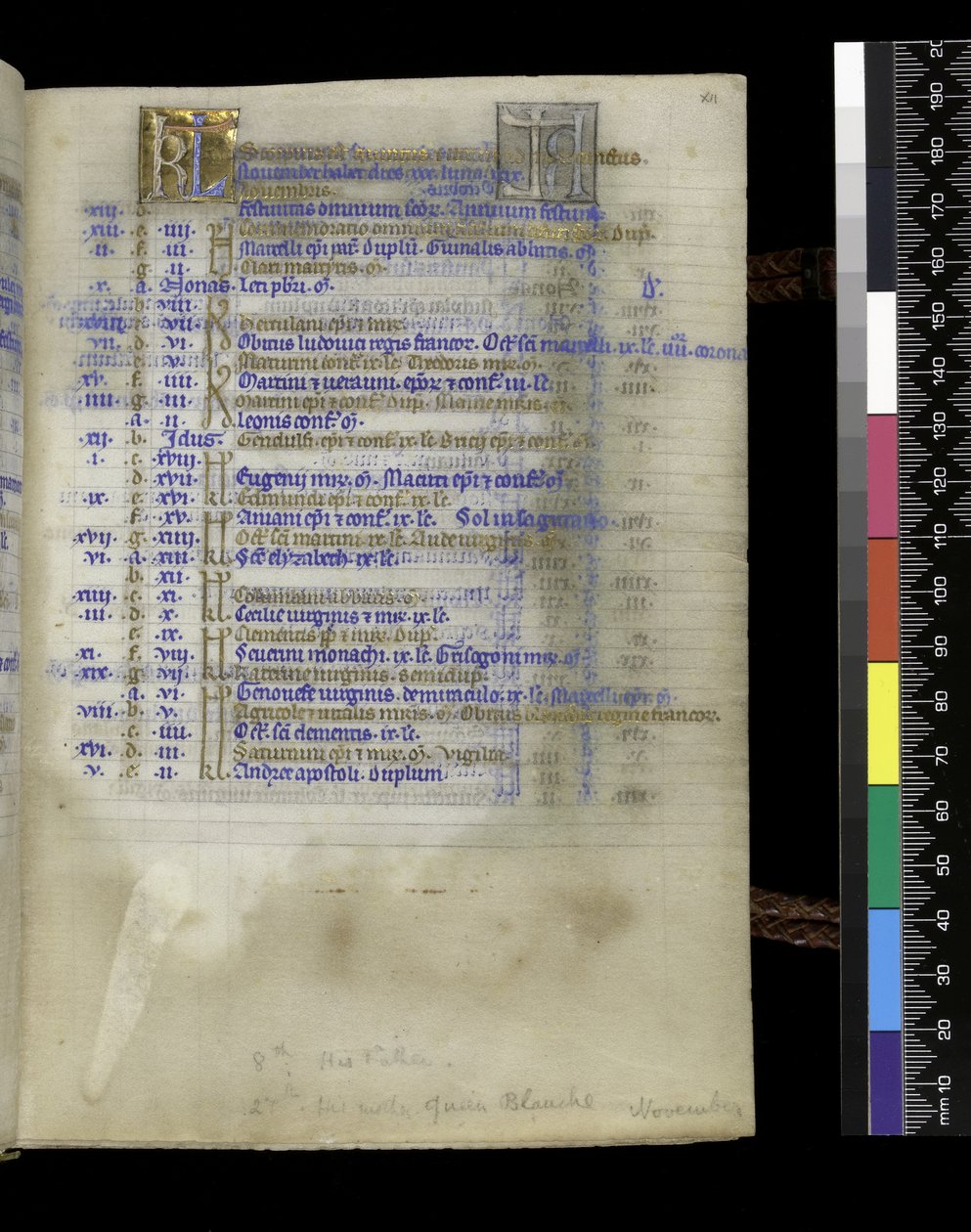 MS 300 f.XIIr, från Psalter and Hours of Isabella of France, Paris, c.1265-70 (penna & bläck och tempera på pergament) av French School