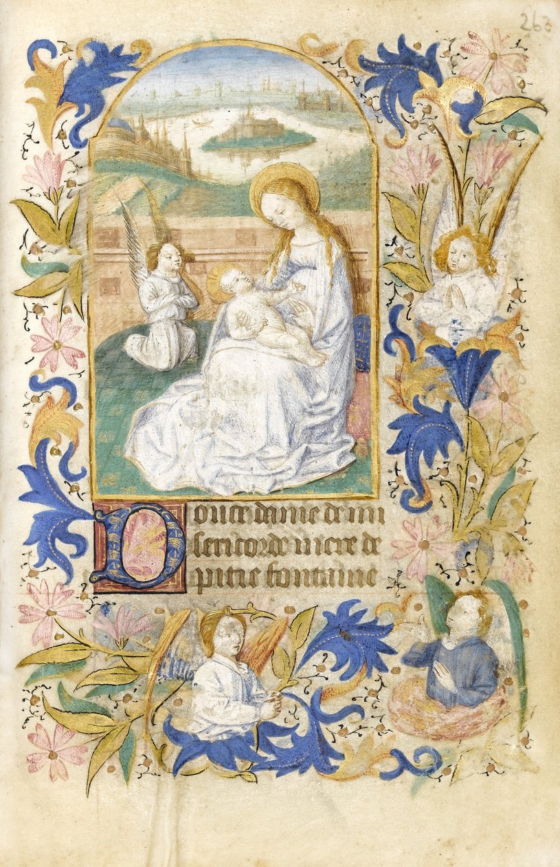 MS 39-1950 f.263r The Adoration, 1464 (guld, silver & färgat bläck på pergament) av French School
