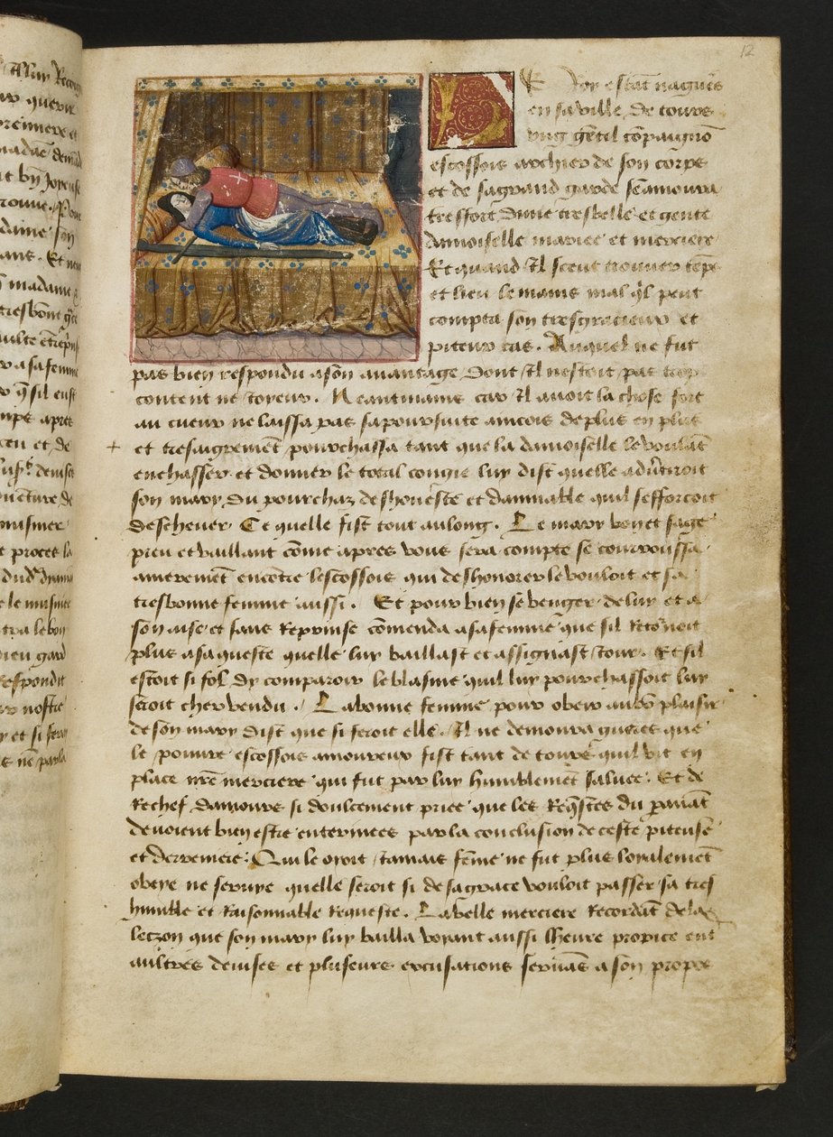 MS Hunter 252 012r Sida från Hundred New News, c.1461-62 av French School
