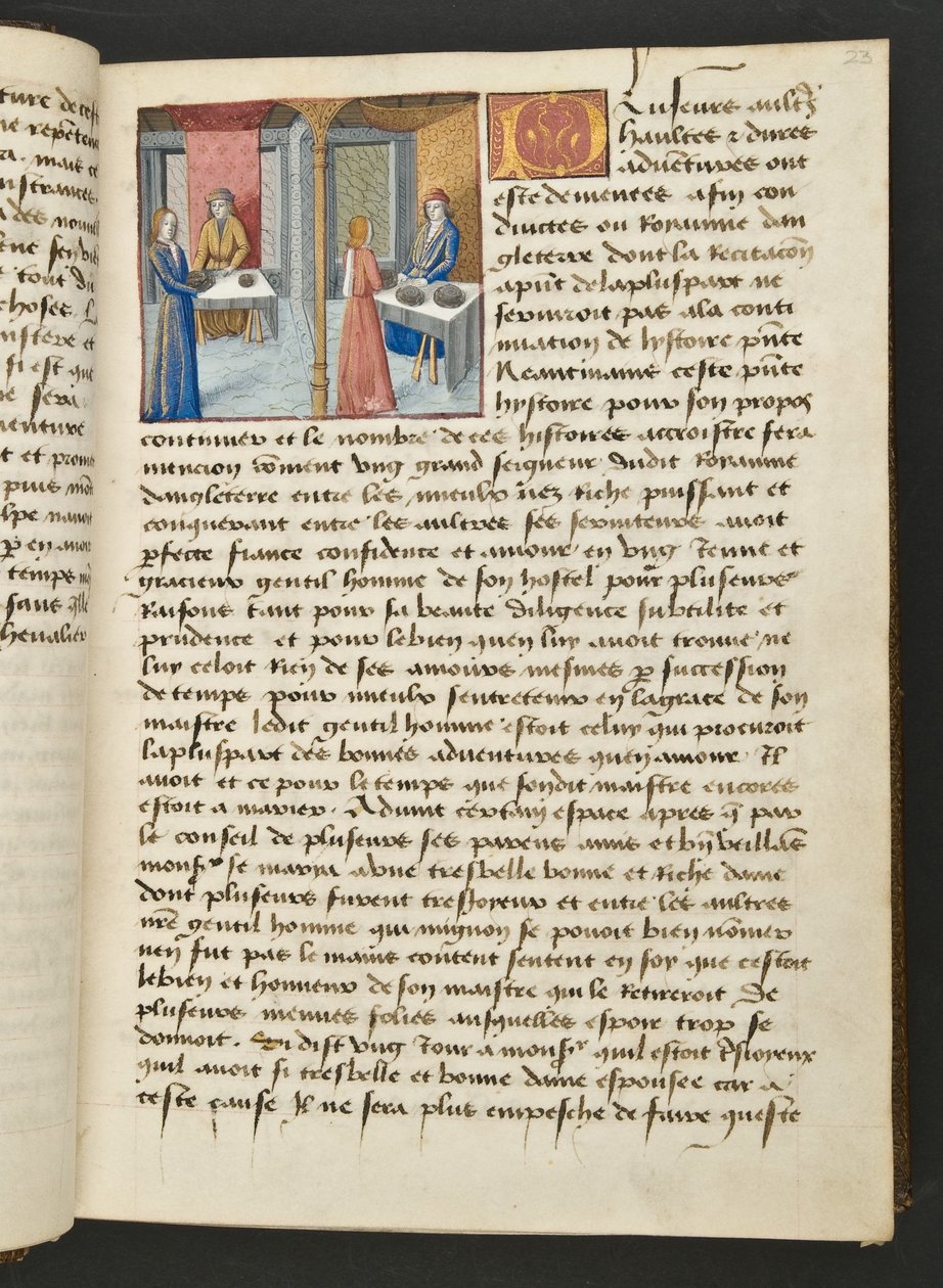 MS Hunter 252 023r Sida från Hundred New News, c.1461-62 av French School