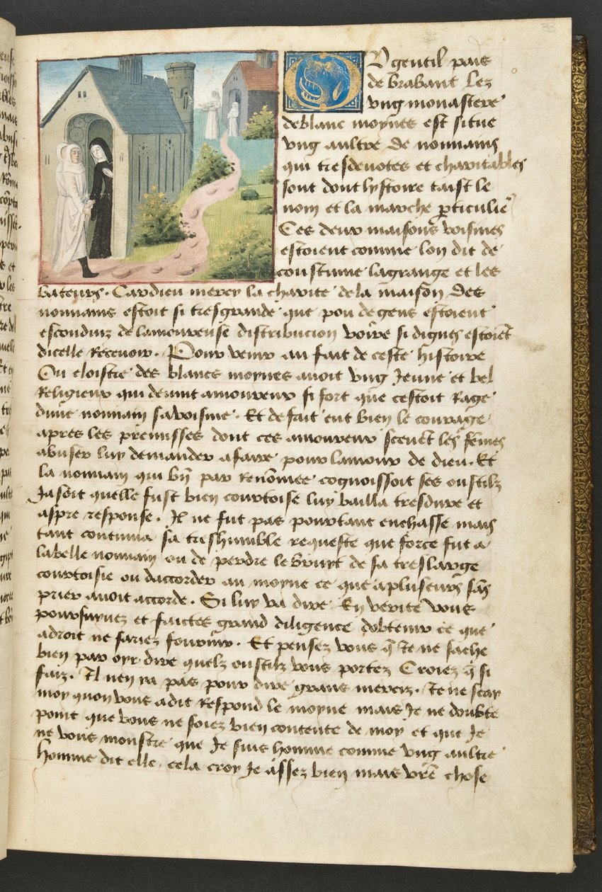 MS Hunter 252 033r Sida från Hundred New News, c.1461-62 av French School