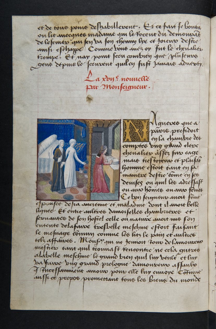 MS Hunter 252 036v Sida från Hundred New News, c.1461-62 av French School