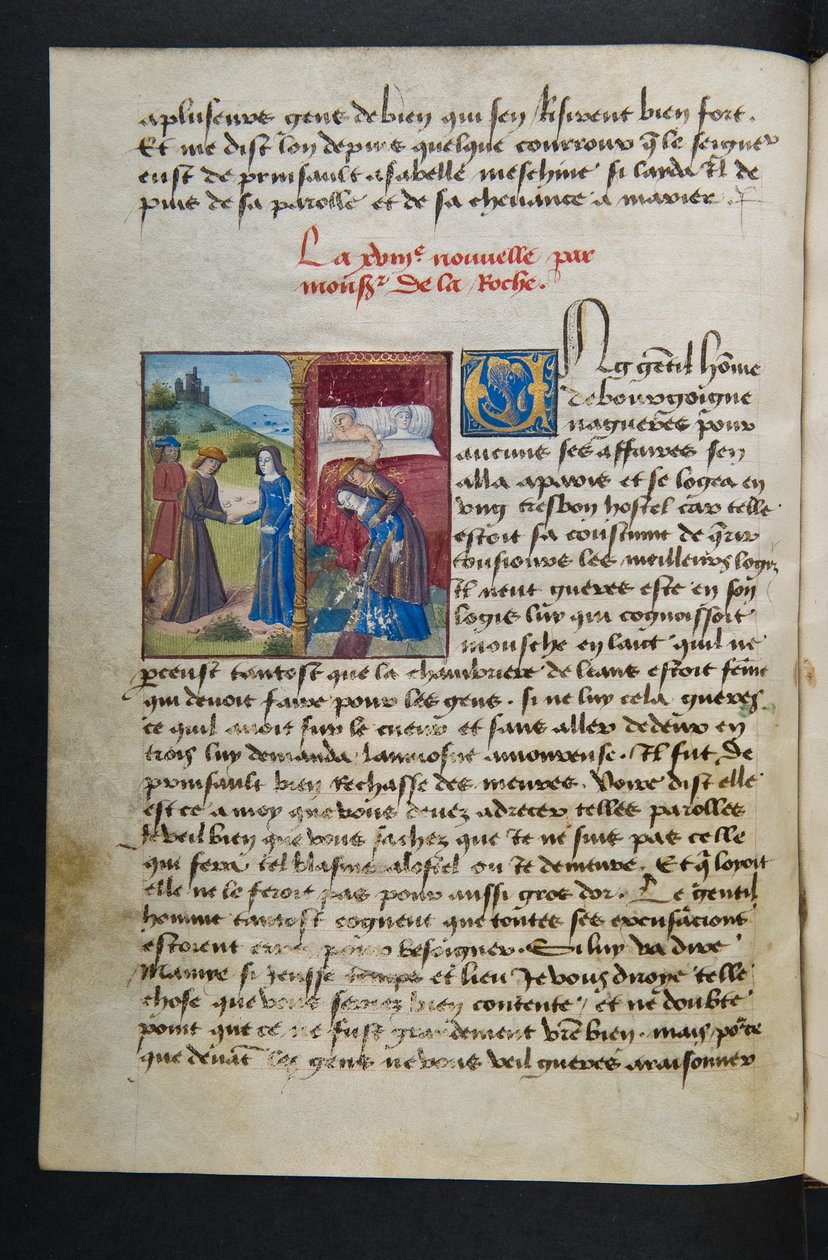 MS Hunter 252 038v Sida från Hundred New News, c.1461-62 av French School
