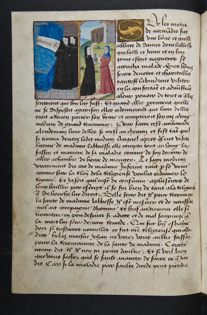 MS Hunter 252 045v Sida från Hundred New News, c.1461-62 av French School