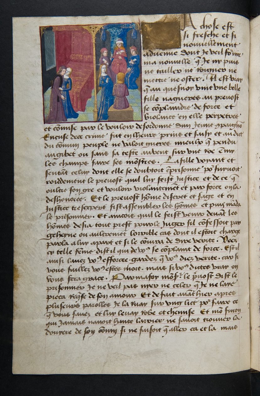MS Hunter 252 053v Sida från Hundred New News, c.1461-62 av French School