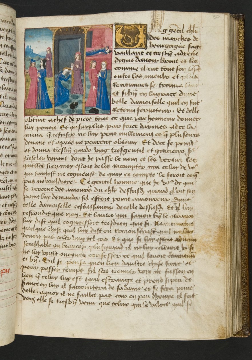 MS Hunter 252 080r-sida från Hundred New News, c.1461-62 av French School