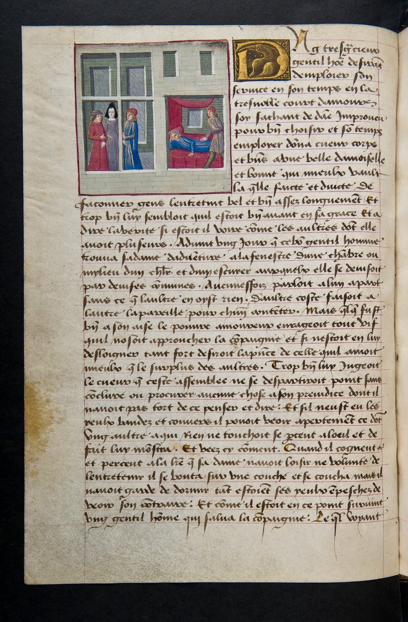 MS Hunter 252 089v Sida från Hundred New News, c.1461-62 av French School