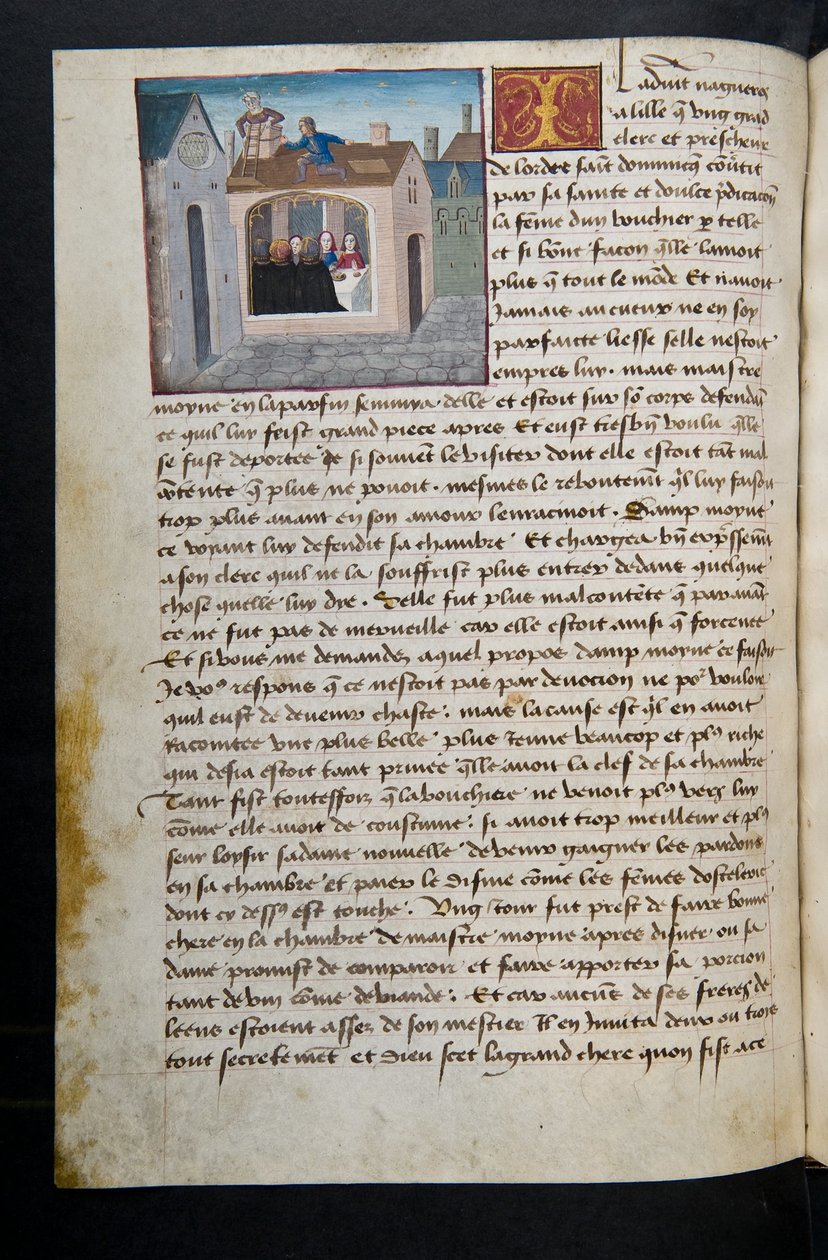 MS Hunter 252 097v Sida från Hundred New News, c.1461-62 av French School