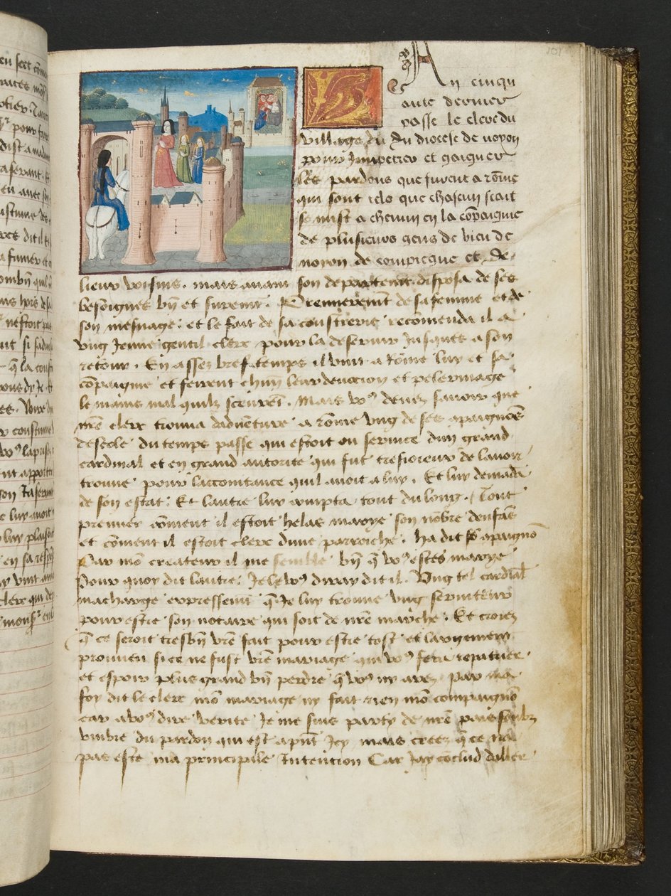 MS Hunter 252 101r-sida från Hundred New News, c.1461-62 av French School