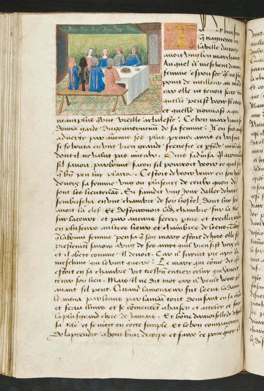 MS Hunter 252 113v Sida från Cent Nouvelles Nouvelles, c.1461-62 av French School