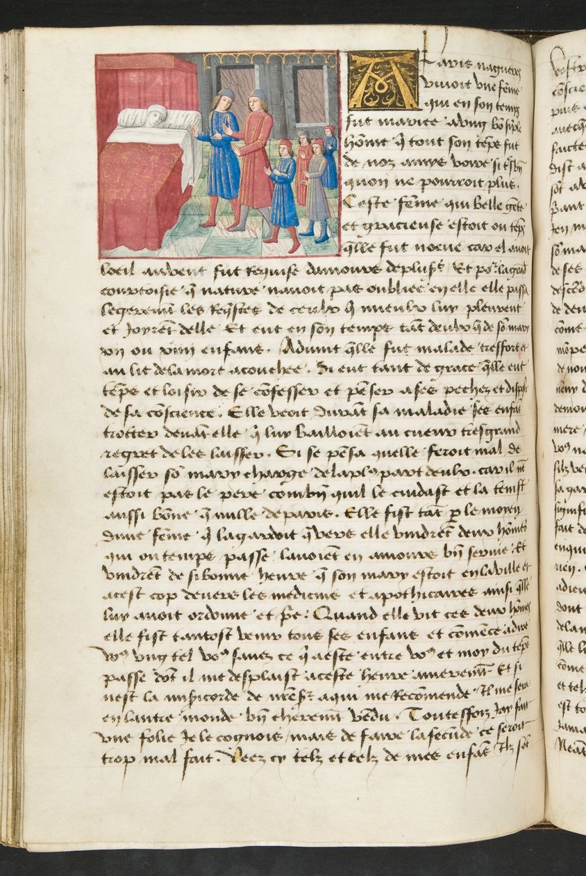 MS Hunter 252 116v Sida från Cent Nouvelles Nouvelles, c.1461-62 av French School