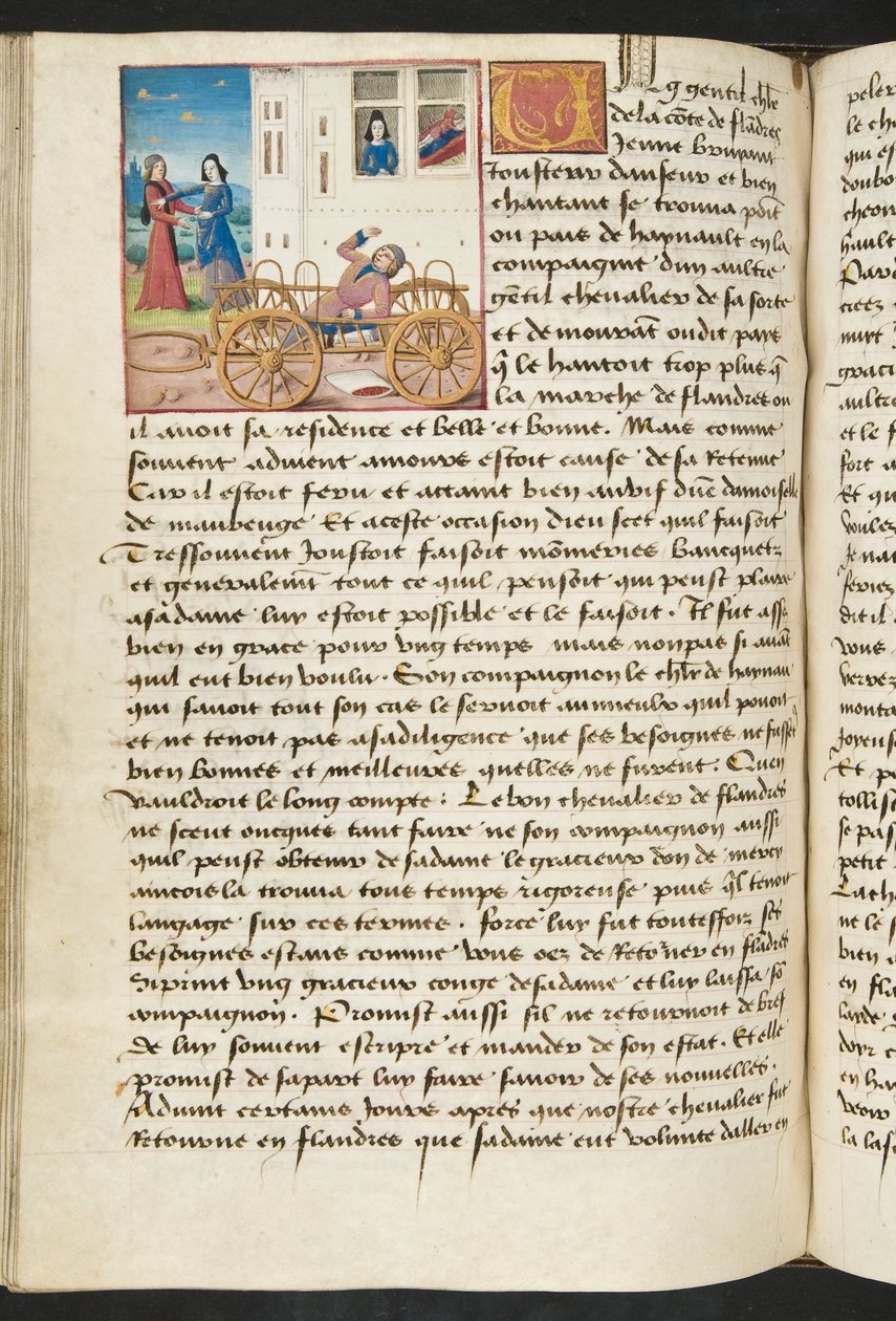 MS Hunter 252 122v sida från Cent Nouvelles Nouvelles, c.1461-62 av French School