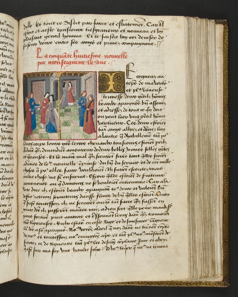 MS Hunter 252 129r-sida från Hundred New News, c.1461-62 av French School