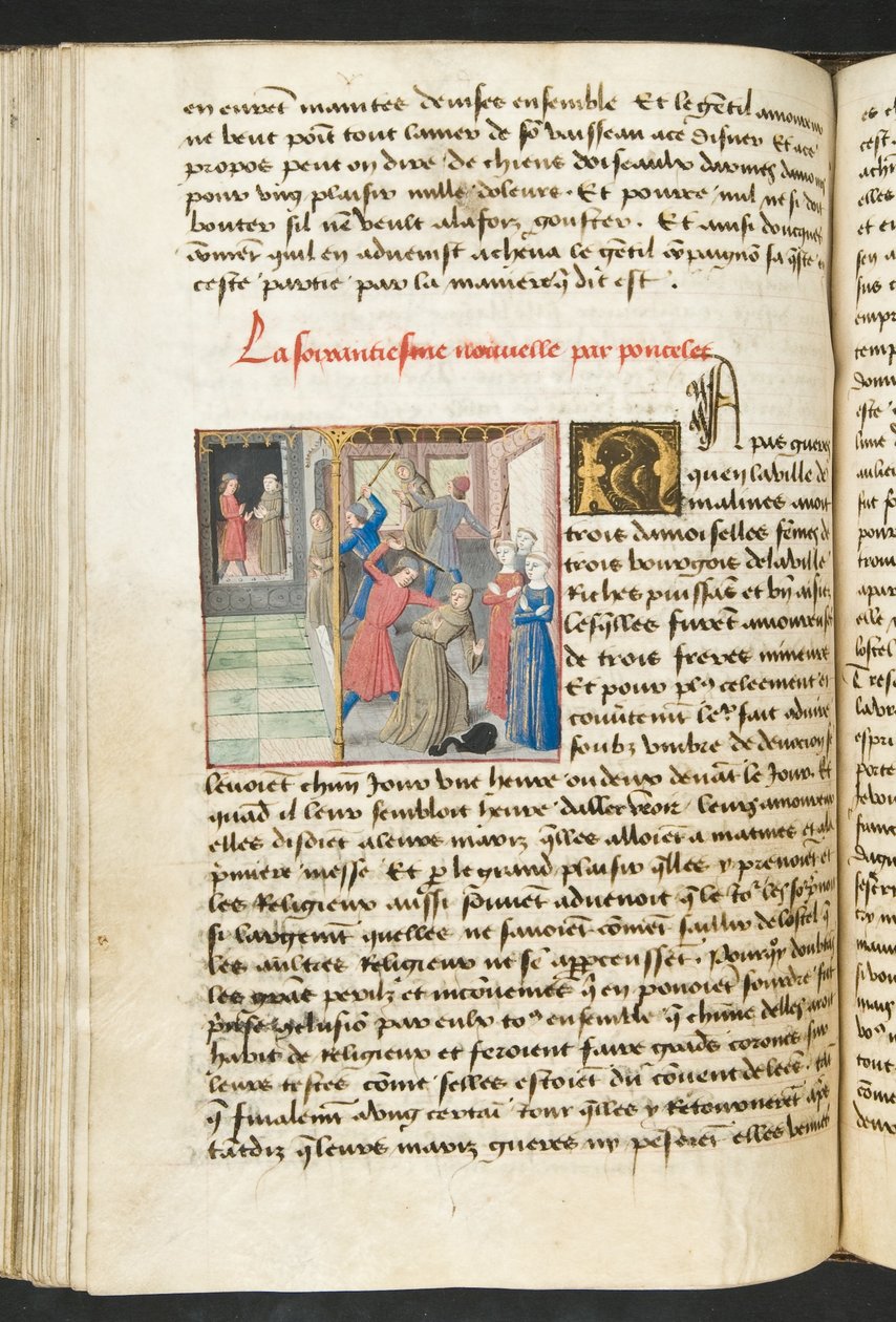 MS Hunter 252 132v Sida från Cent Nouvelles Nouvelles, c.1461-62 av French School