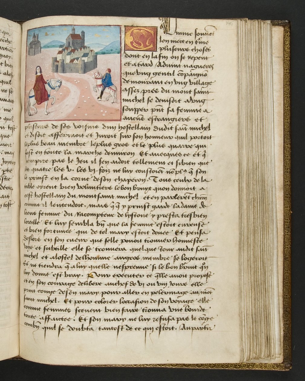 MS Hunter 252 145r-sida från Hundred New News, c.1461-62 av French School