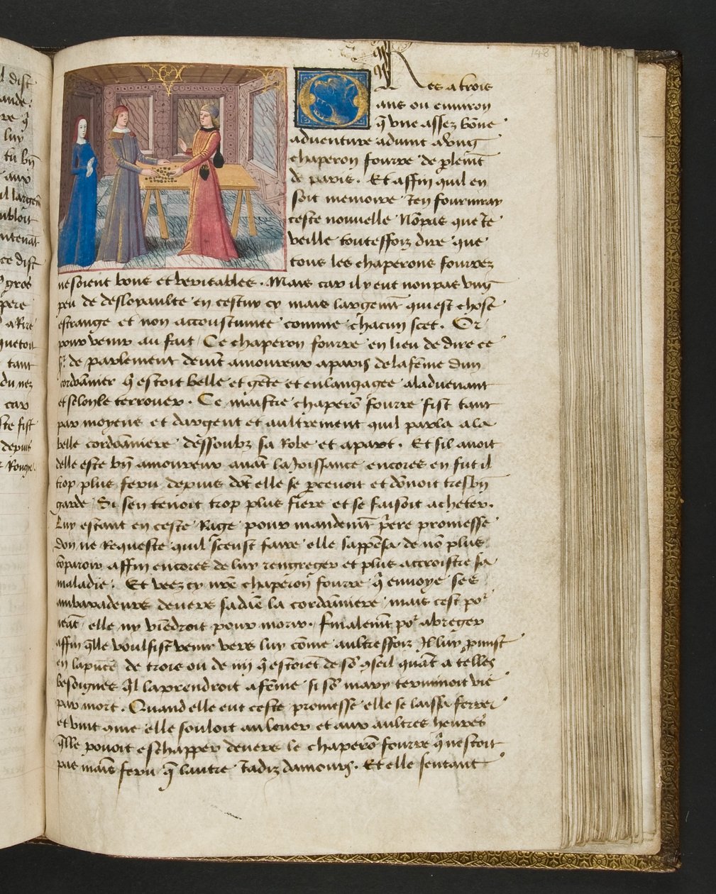 MS Hunter 252 148r-sida från Hundred New News, c.1461-62 av French School