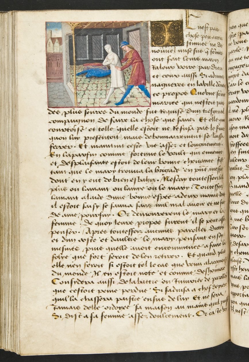 MS Hunter 252 149v Sida från Cent Nouvelles Nouvelles, c.1461-62 av French School
