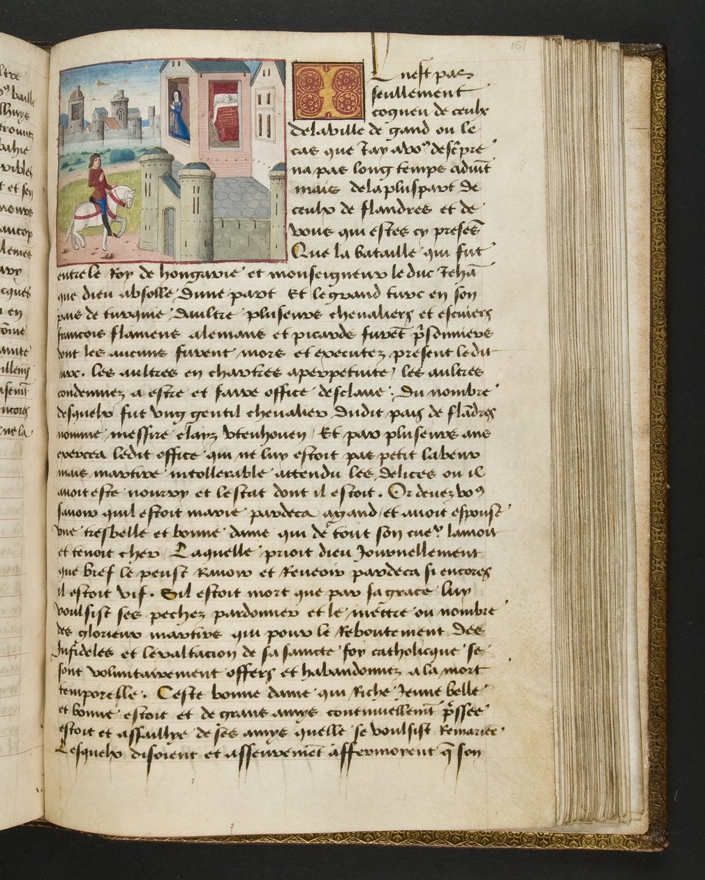 MS Hunter 252 151r-sida från Hundred New News, c.1461-62 av French School