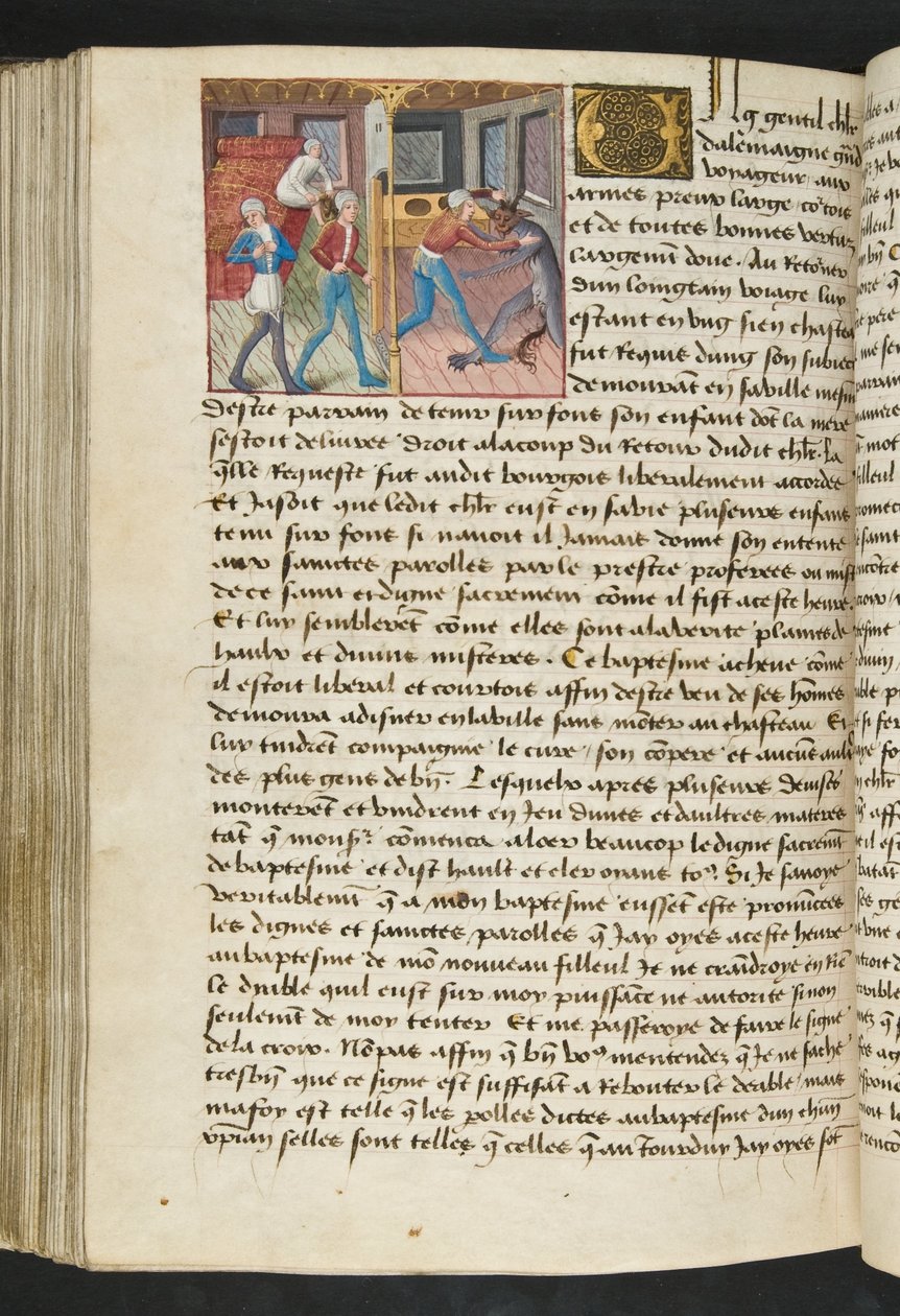 MS Hunter 252 152v Sida från Hundred New News, c.1461-62 av French School