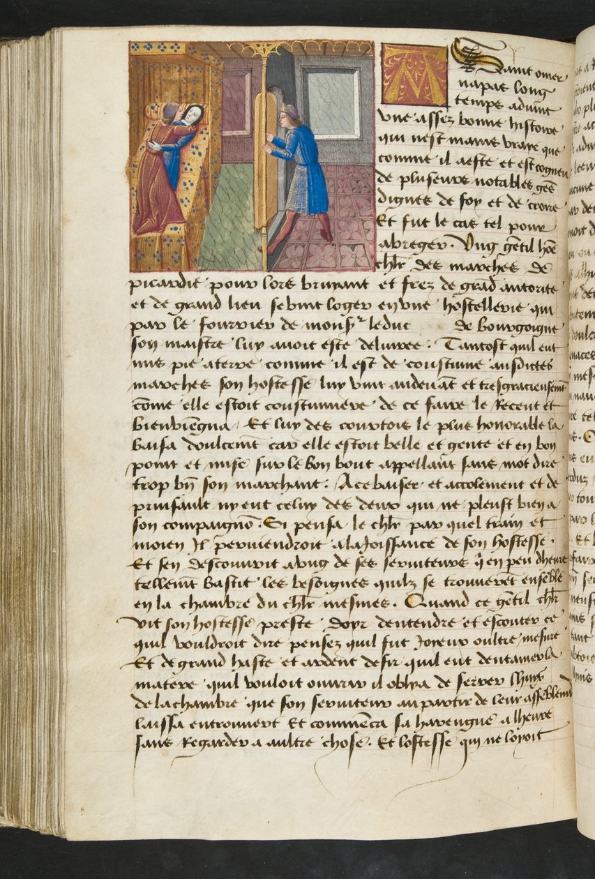 MS Hunter 252 154v-sida från Hundred New News, c.1461-62 av French School