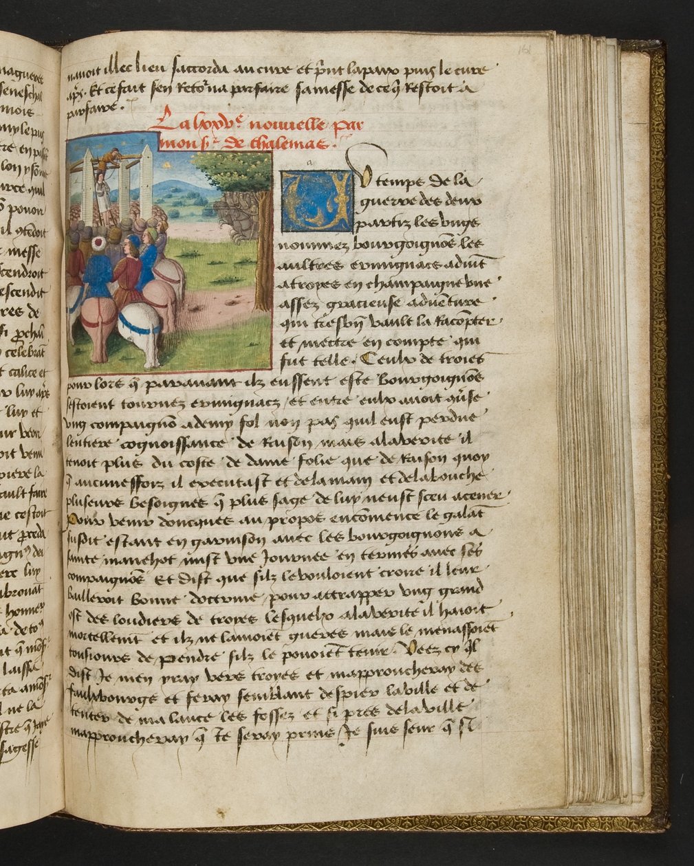 MS Hunter 252 161r-sida från Hundred New News, c.1461-62 av French School
