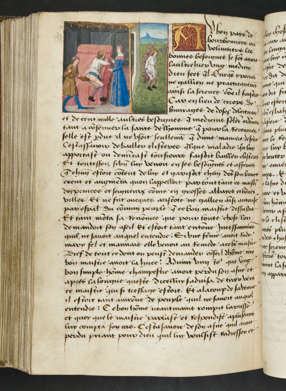MS Hunter 252 167v Sida från Hundred New News, c.1461-62 av French School