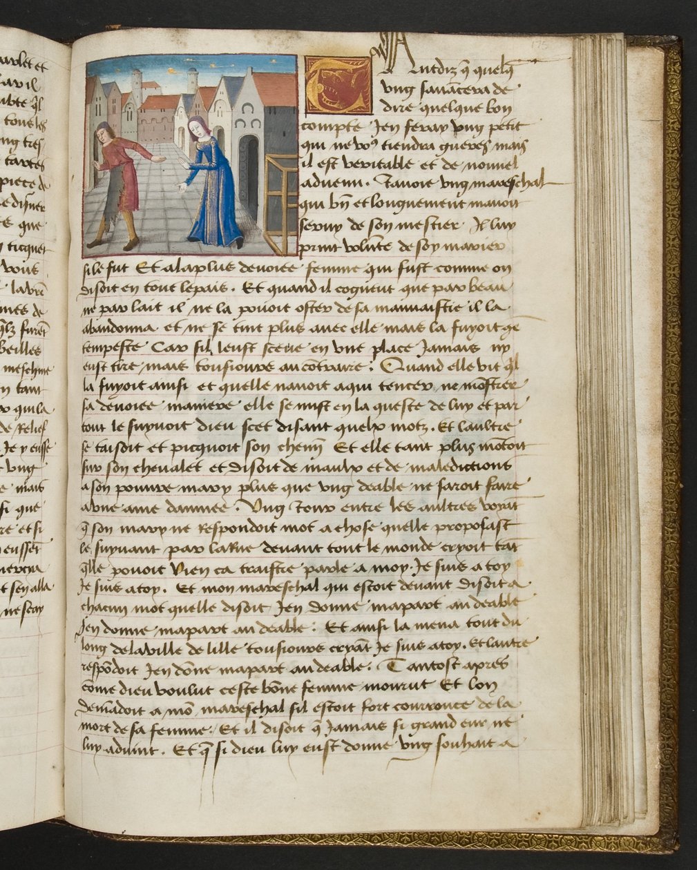 MS Hunter 252 175r-sida från Hundred New News, c.1461-62 av French School