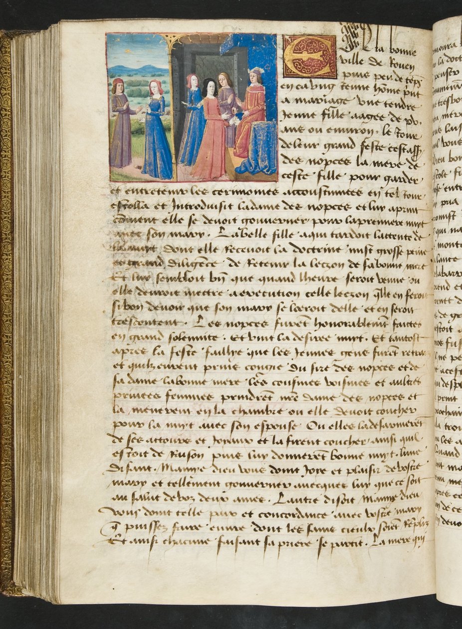 MS Hunter 252 177v Sida från Cent Nouvelles Nouvelles, c.1461-62 av French School