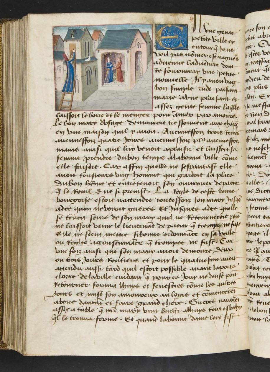 MS Hunter 252 181v Sida från Cent Nouvelles Nouvelles, c.1461-62 av French School