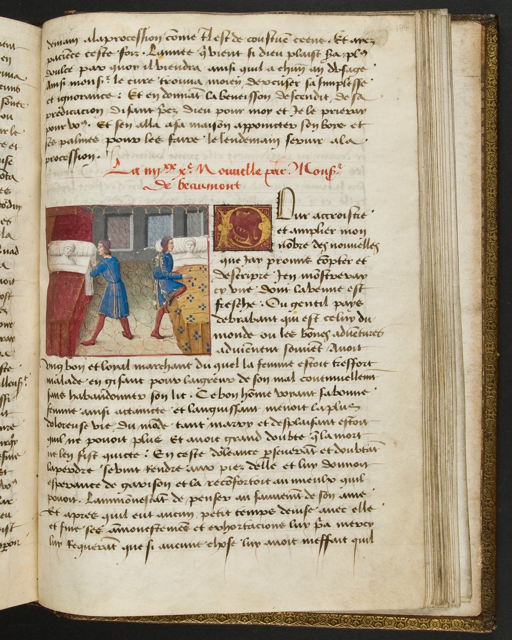 MS Hunter 252 184r-sida från Hundred New News, c.1461-62 av French School