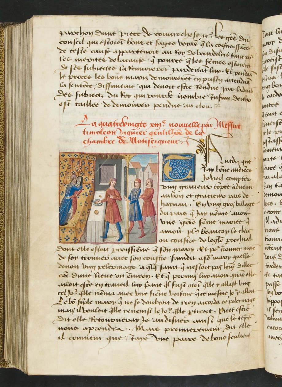 MS Hunter 252 187v Sida från Cent Nouvelles Nouvelles, c.1461-62 av French School