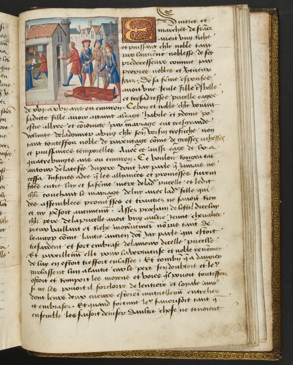 MS Hunter 252 194r-sida från Hundred New News, c.1461-62 av French School