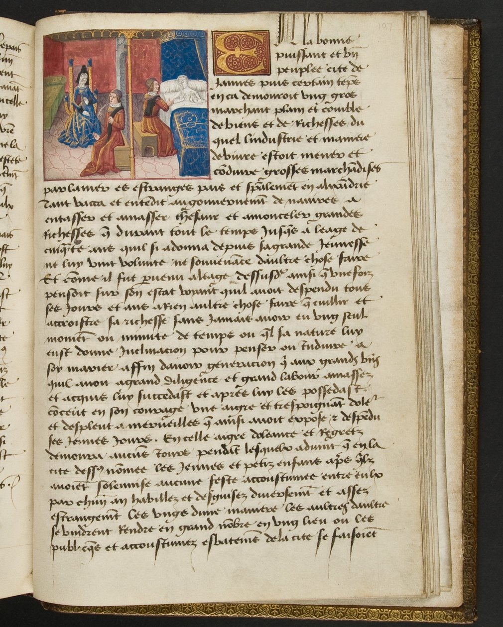 MS Hunter 252 197r-sida från Hundred New News, c.1461-62 av French School
