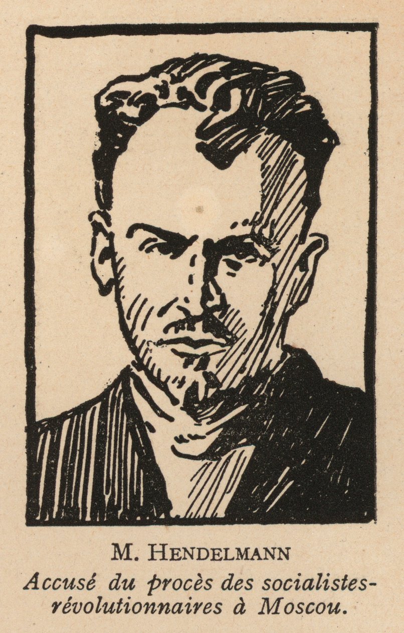 M I Gendelman, rysk socialistrevolutionär politiker som var en av de åtalade i Moskvarättegången mot socialistrevolutionärer 1922, den första sovjetiska skenrättegången (lito) av French School
