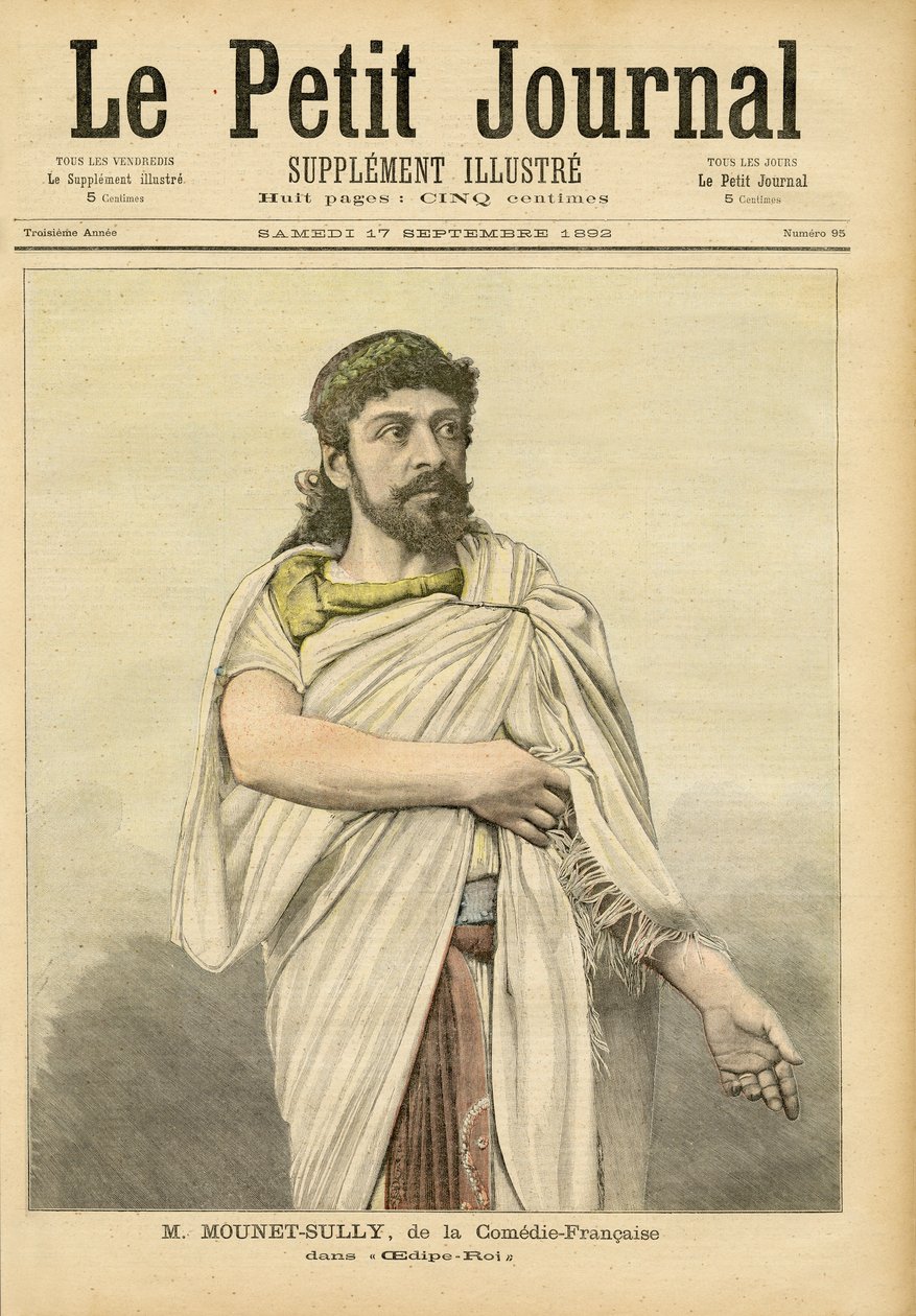 M. Mounet-Sully i Oedipus Rex på Comédie-Française, framsidan av 
