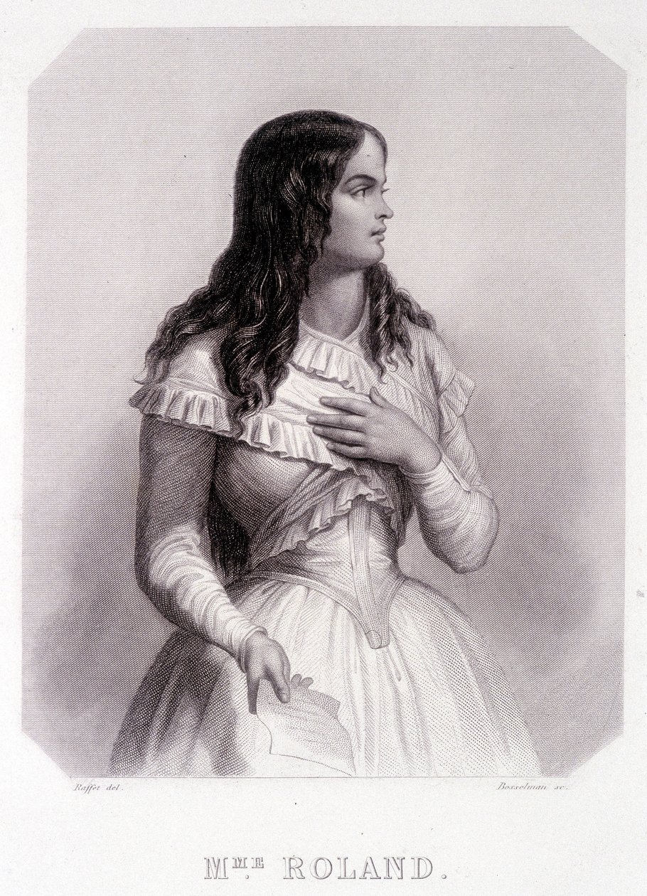 Madame Roland (eller Roland de la plataière, Jeanne Marie eller Monon Philipon), fransk politiker (1754-1793) - gravyr av French School