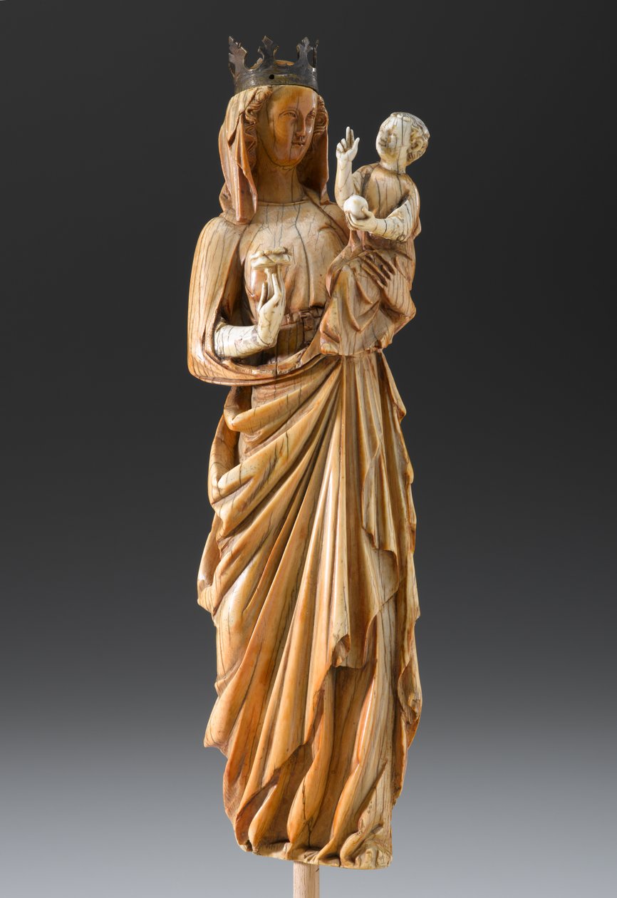 Madonna och barn, ca 1260-1290 (elfenben och metall) av French School