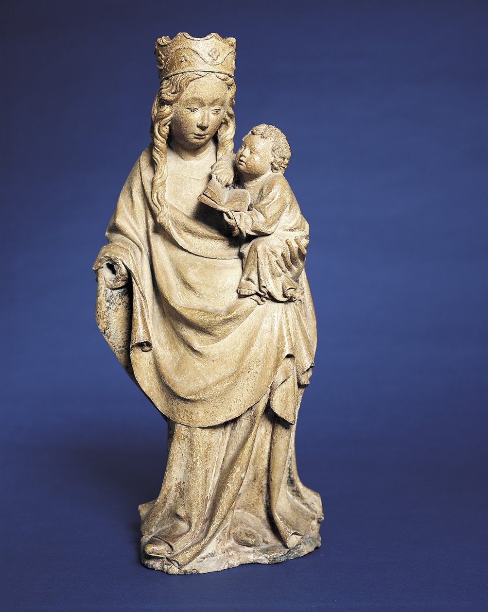 Madonna och barn, 1400-talets första kvartal (sandsten med spår av guld och polykrom) av French School