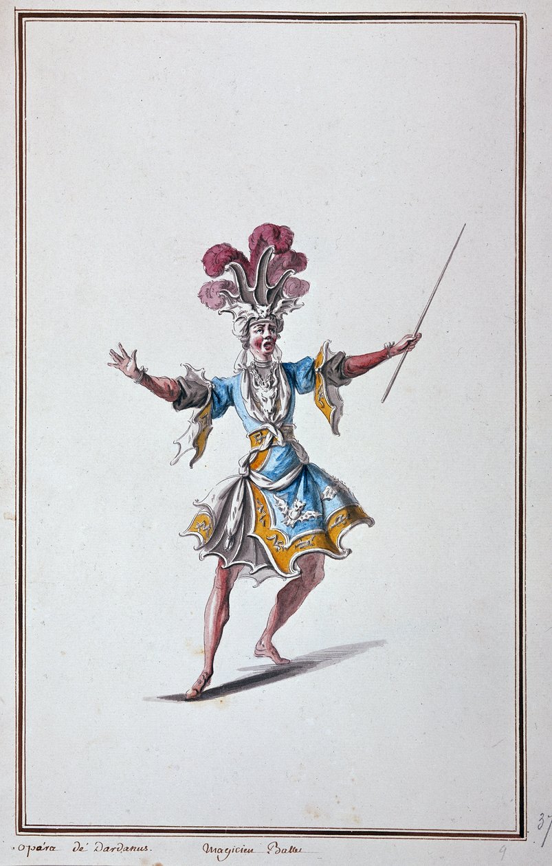 Trollkarls kostym för operan av Dardanus, lyrisk tragedi av Jean-Philippe (Jean Philippe) Rameau - i "Menus Plaisirs du Roi, Ballets et Costumes av French School