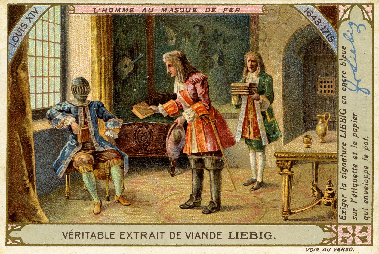 Mannen med järnmasken, Ludvig XIV:s regeringstid, Liebig-kortet av French School