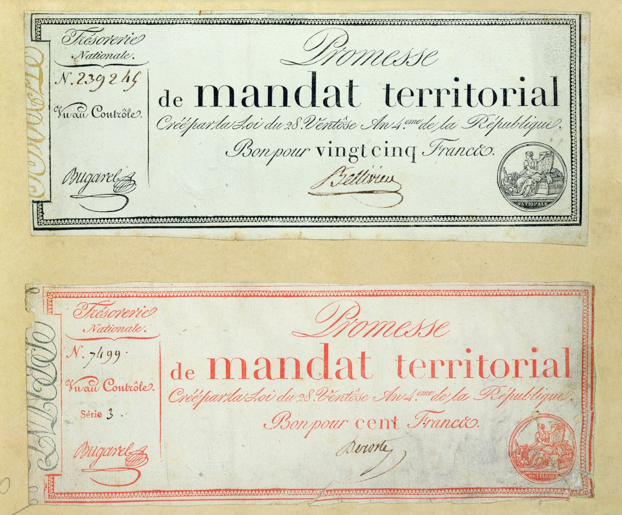 Territoriella mandat, c.1796 av French School