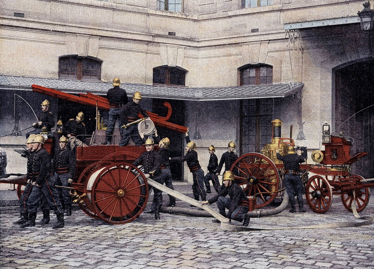 Allmänna manövrar för brandmännen i Paris - i "Album militaire"" - Brandmän av French School