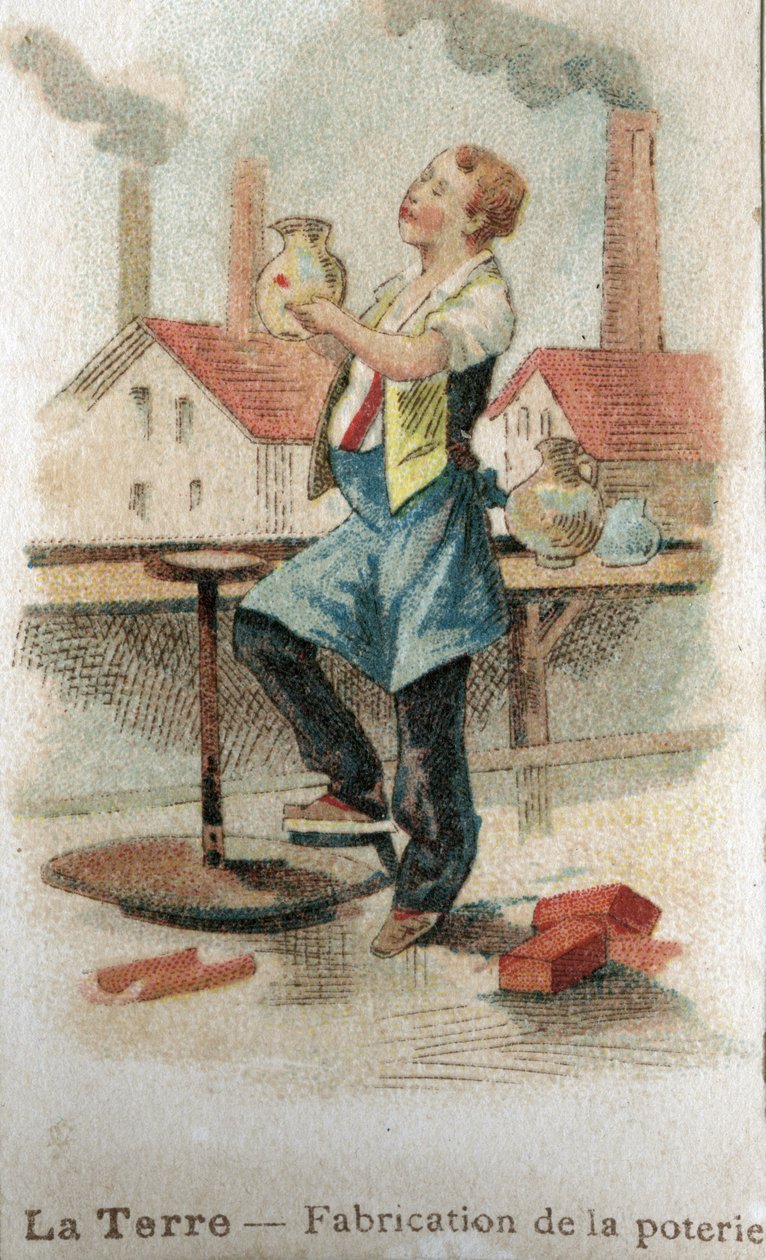 Tillverkning av keramik, början av 1900-talet (chromo) av French School