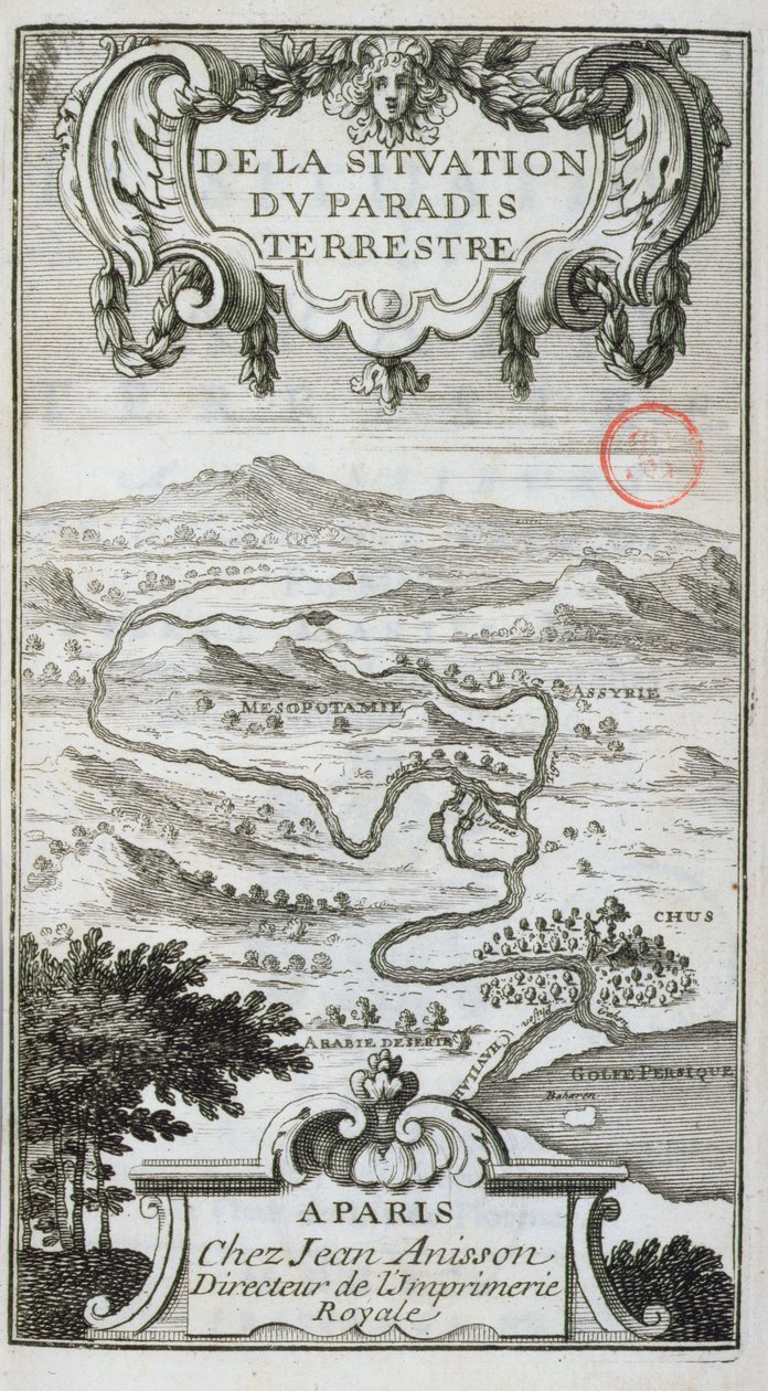 Karta från De La Situation du Paradis Terres, 1691 av French School