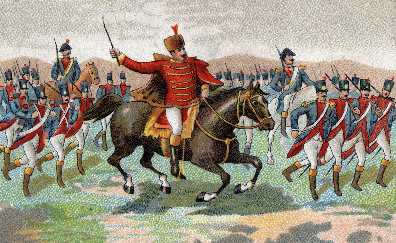 Marechal Joachim Murat vid slaget vid Iena (Tyskland, 14 oktober av French School