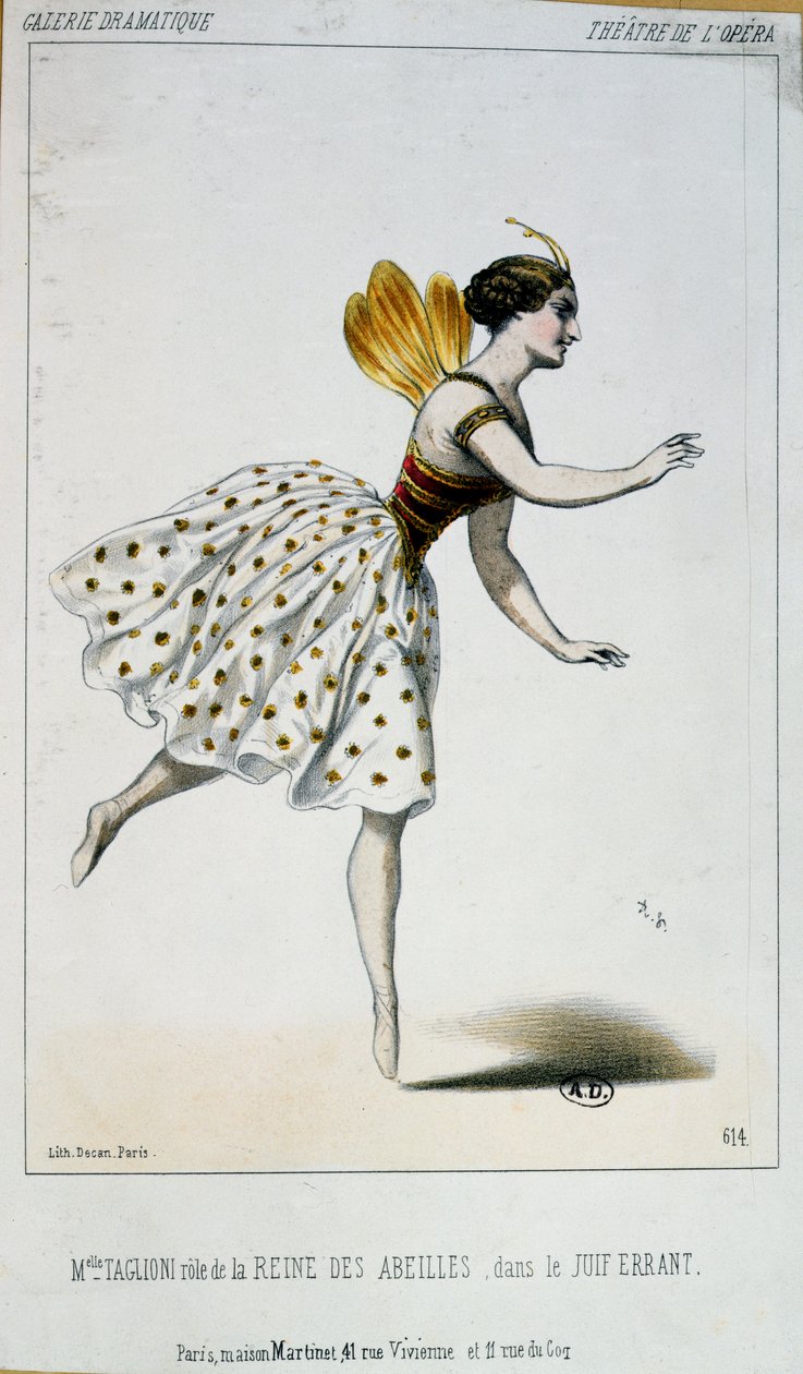 Maria Taglioni (1804-84) som bidrottning i Le Juif villfaren av Jacques Fromental Halevy (1799-1862) c.1852 av French School