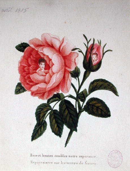 Marie-Louise (1791-1847) med sin son kungen av Rom (1811-32) av French School