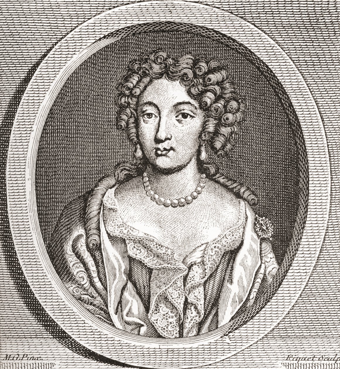 Marie Angélique de Scorailles, 1661 1681. Fransk adelsdam och en av Ludvig XIV:s många älskarinnor. Från Les Heures Libres publicerad 1908. av French School